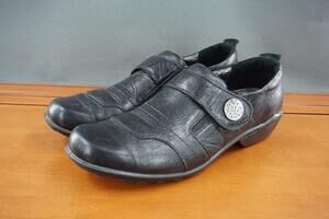 Romika Shoes Womens Size 10 EU 41 Black Slip On Mary Jane Hook Loop Comfort